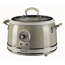Ariete 2904/03 Olla Arrocera Multifonction Vintage Beige - Cuiseur à Riz, Cuisson Vapeur, Cuisson Lente et Chauffage 24h pour 10 Tasses