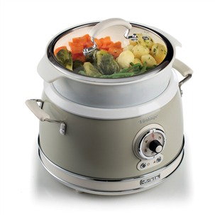 Ariete 2904/03 Olla Arrocera Multifonction Vintage Beige - Cuiseur à Riz, Cuisson Vapeur, Cuisson Lente et Chauffage 24h pour 10 Tasses