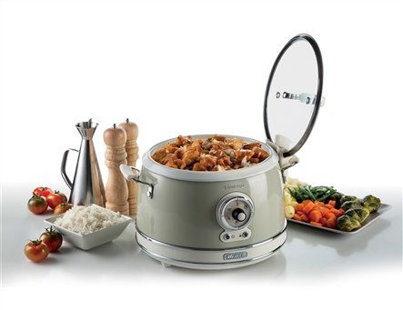 Ariete 2904/03 Olla Arrocera Multifonction Vintage Beige - Cuiseur à Riz, Cuisson Vapeur, Cuisson Lente et Chauffage 24h pour 10 Tasses
