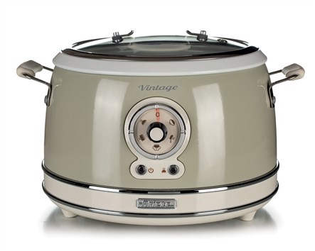 Ariete 2904/03 Olla Arrocera Multifonction Vintage Beige - Cuiseur à Riz, Cuisson Vapeur, Cuisson Lente et Chauffage 24h pour 10 Tasses