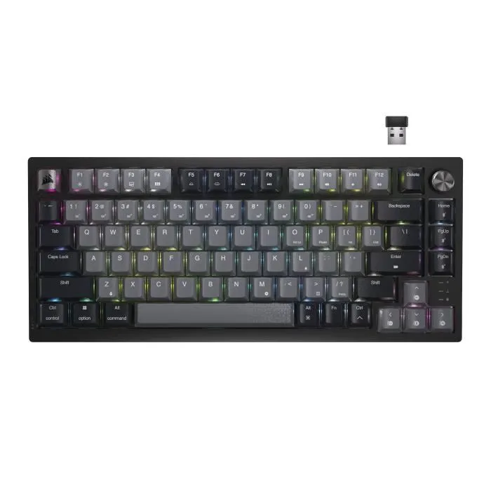 Corsair K65 Plus Clavier Gaming Mécanique Sans Fil Tactile Switchs MLX Fusion Remplaçable à Chaud, 75% Tenkeyless