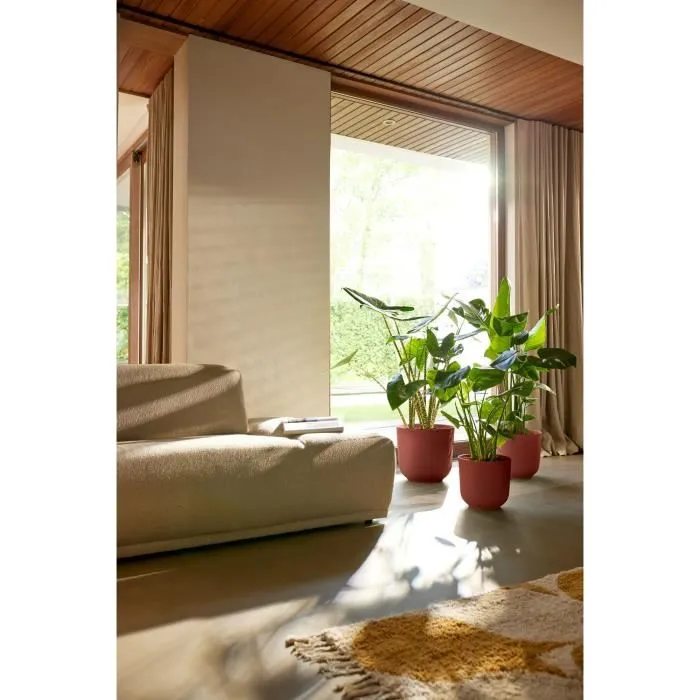 ELHO Pot de fleurs Jazz Rond Rouge, Ø 34.5 x H 32 cm, pour intérieur, 100% recyclé