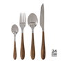 BigBuy Home Couverts Marron et Argenté en Acier Inoxydable et ABS, 24 Pièces