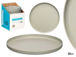 Leknes Assiette plate 25 cm gris (Set de 24)