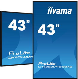 iiyama Moniteur digital UHD 43" 3840x2160, panneau VA, HDR, Android 11, haut-parleurs, ports HDMI/USB, WiFi, compatible 24/7, montage VESA inclus