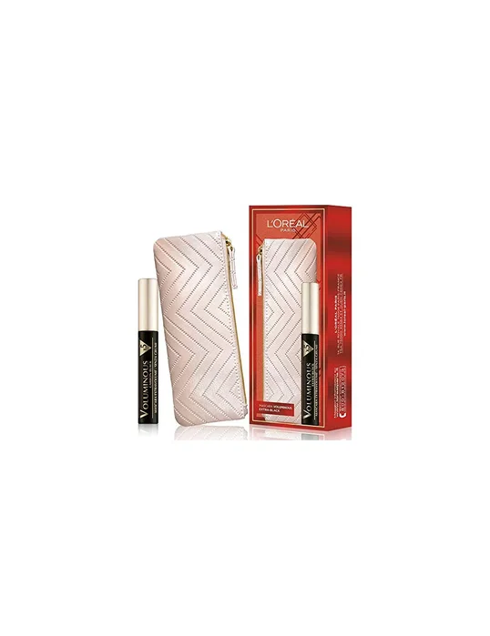L'Oreal Paris Coffret Maquillage avec Sac en Tissu et Mascara Voluminous X5 Extra Black L'Oreal Paris Coffret Maquillage avec Sac en Tissu et Mascara Voluminous X5 Extra Black