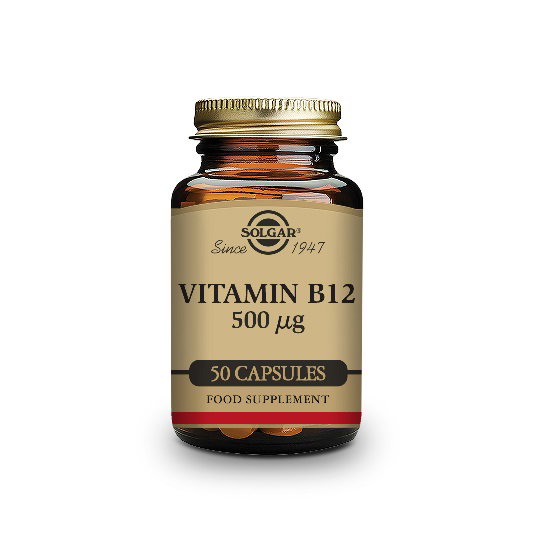 SOLGAR Vitamine B12 (cyanocobalamine) 500 µg, 50 capsules SOLGAR Vitamine B12 (cyanocobalamine) 500 µg, 50 capsules
