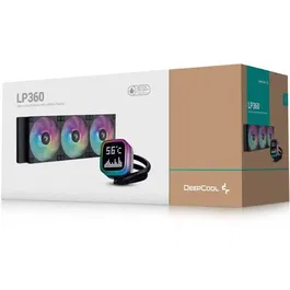 Deepcool LP360 - Watercooling AIO pour CPU - 3 Ventilateurs 120 mm ARGB - Compatible Intel LGA1851/1700/1200/115X et AMD AM5/AM4 - Waterblock ARGB avec affichage numérique - Noir