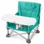 Bright Starts Pop 'N Sit, Rehausseur de chaise portable, vert, pliable, léger, avec sac de transport, plateau amovible lavable, pour bébé et tout-petit