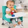 Bright Starts Pop 'N Sit, Rehausseur de chaise portable, vert, pliable, léger, avec sac de transport, plateau amovible lavable, pour bébé et tout-petit