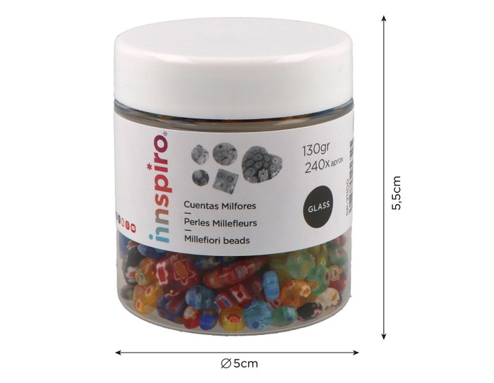 Innspiro Mix de perles milflores modèles et couleurs assortis (env. 240 unités)