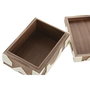 Boîte à bijoux Home ESPRIT Noir Naturel Résine Acacia 18 x 13 x 7,5 cm (2 Pièces)