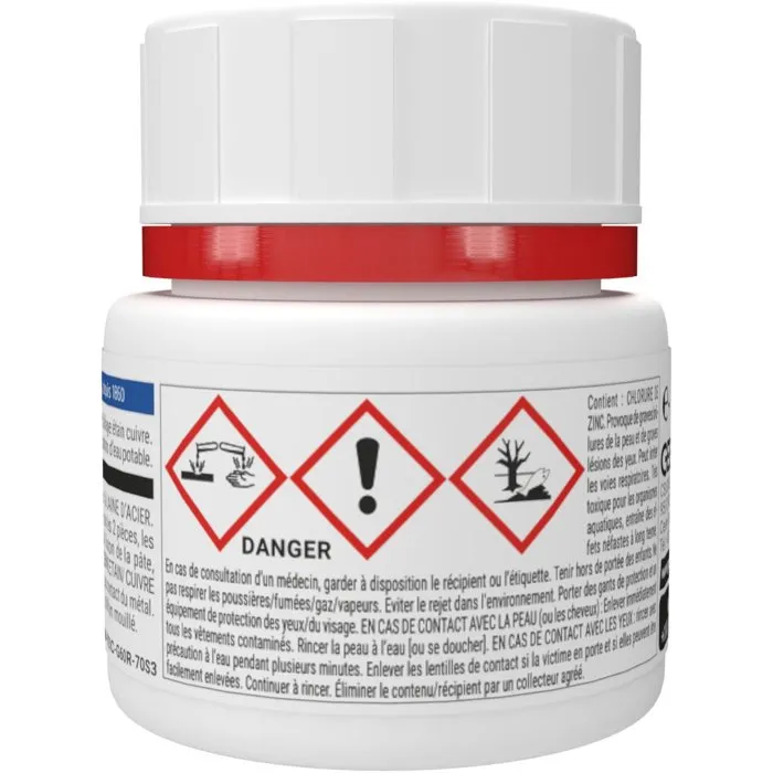 GEB Pâte à souder et décapant 2 en 1, alliage étain/cuivre sans plomb, pour décapage et brasage acier et cuivre, pot 150 g