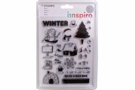 Innspiro Set de tampons acryliques Hiver 14x18cm