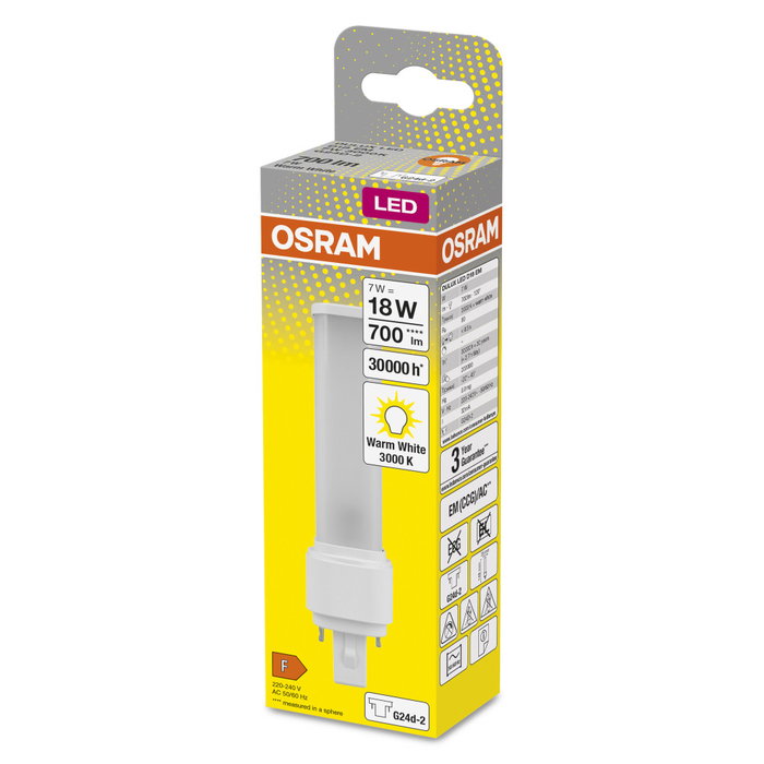 Ledvance/DULUX Lampe LED G24d 2 7W 700Lm 3000K 120º IP20