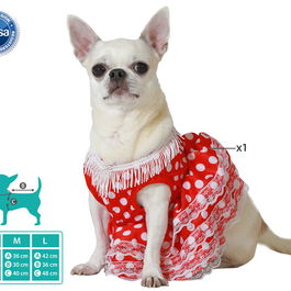 Flamenca Déguisement pour Chien, Rouge, Taille M, en Polyester, Thématique Espagnole