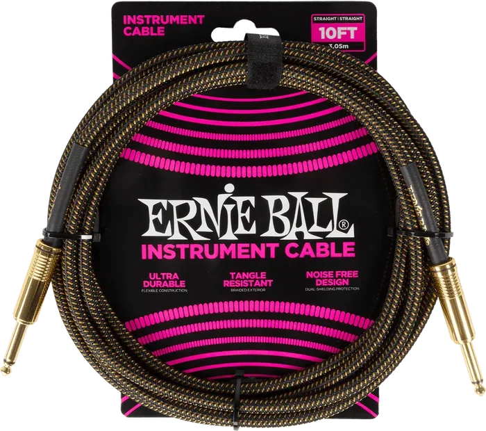 Ernieball Câble d'instrument tressé Jack-Jack SS 3 M - Pay Dirt Ernieball Câble d'instrument tressé Jack-Jack SS 3 M - Pay Dirt