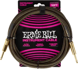 ERNIEBALL Câble d'instrument tressé Jack-Jack 3 m Pay Dirt SS