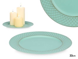 GIFTDECOR Porte-bougies Losange Vert Vieilli 34cm
