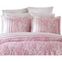 BigBuy Home Parure de lit 100% coton renforcé Rose et blanc, King size 3 pièces