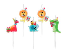 Set 5 Velas Animales Felices