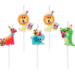 Set de 5 Bougies Animaux Joyeux - Décoration d'intérieur