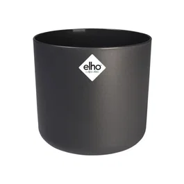 Elho Pot de Fleurs Rond B.FOR Soft - Plastique - Cache-pot Anthracite Étanche - Ø 29.5 x H 27.6 cm
