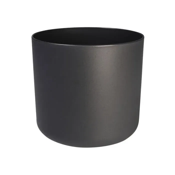 Elho Pot de Fleurs Rond B.FOR Soft - Plastique - Cache-pot Anthracite Étanche - Ø 29.5 x H 27.6 cm