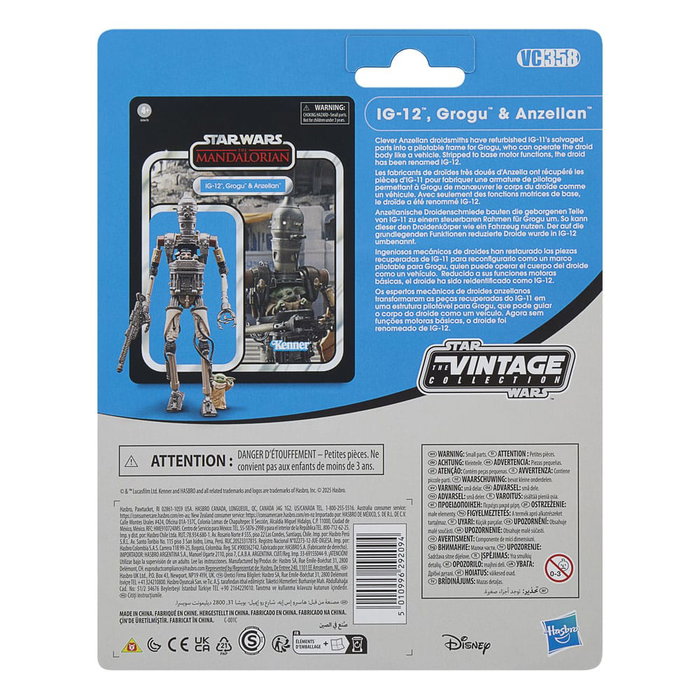 Hasbro Star Wars The Vintage Collection Pack de 3 Figurines IG-12, Grogu & Anzellan