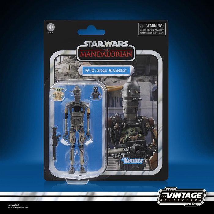 Hasbro Star Wars The Vintage Collection Pack de 3 Figurines IG-12, Grogu & Anzellan
