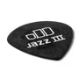 DUNLOP Púas Tortex Pitch Black Jazz III 0,50 mm (Pack de 12)