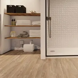 SFA Sanifloor+ 3 Pompe de relevage pour receveur de douche extra-plat, évacuation 30L/min, douche à l'italienne, bonde et siphon inclus