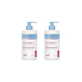 Dexeryl Lotion Nourrissante Peaux Sèches, Hydratation 24h, Pack 2 x 500 ml