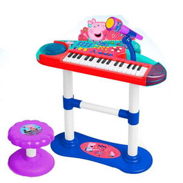 Reig Jouet Éducatif - Orgue Électronique pour Enfants avec Micro, Pied, Banquette et Lumières - Nécessite 3 Piles AA - Langue: Espagnol