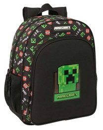 Safta - Sac à dos junior transportable Minecraft, adapté aux chariots, dimensions 32 x 38 x 12 cm, pour enfants à partir de 3 ans