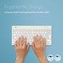 R-Go Tools Clavier ergonomique compact R Go Compact Break avec logiciel de pause, disposition QWERTY espagnole (ES), Bluetooth, blanc