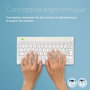 R-Go Tools Clavier ergonomique compact R Go Compact Break avec logiciel de pause, disposition QWERTY espagnole (ES), Bluetooth, blanc