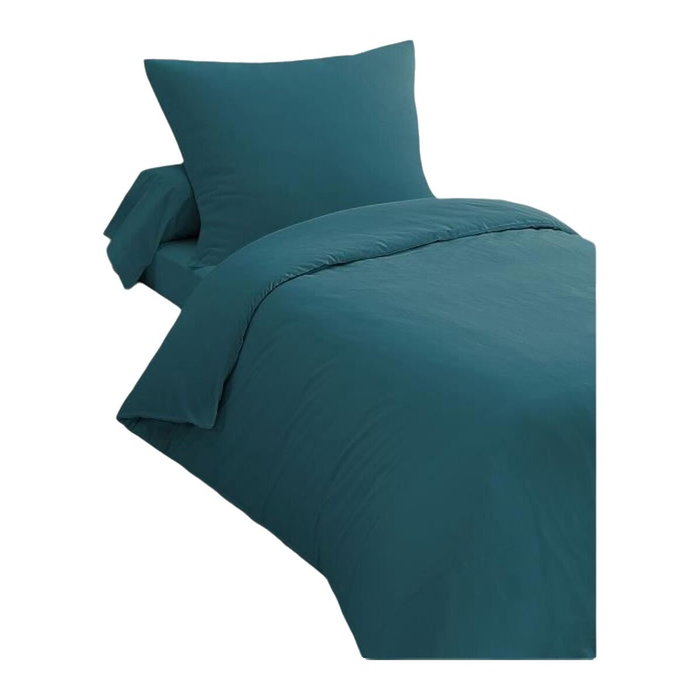 Home Linge Passion Parure de couette 2 pièces - Bleu canard - 140 x 200 cm