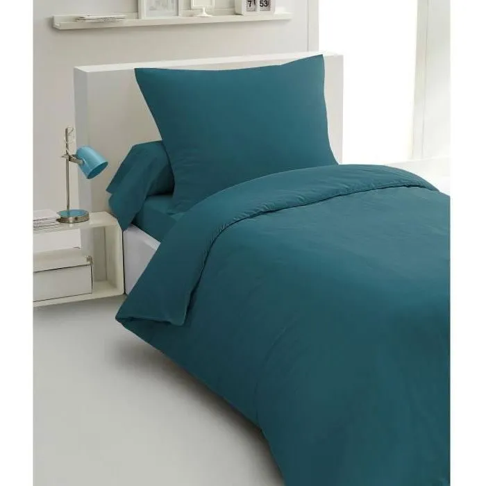 Home Linge Passion HP72065 Parure de couette 2 pièces Microfibre 140 x 200 cm Bleu canard Home Linge Passion HP72065 Parure de couette 2 pièces Microfibre 140 x 200 cm Bleu canard