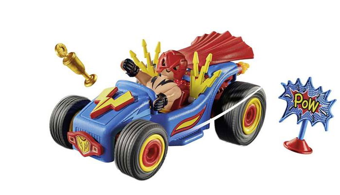 Playmobil Funstars Racing Luchador - Set de Figurine avec Kart, Trophée et Écudo Playmobil Funstars Racing Luchador - Set de Figurine avec Kart, Trophée et Écudo