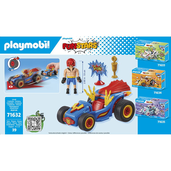 Playmobil Funstars Racing Luchador - Set de Figurine avec Kart, Trophée et Écudo Playmobil Funstars Racing Luchador - Set de Figurine avec Kart, Trophée et Écudo
