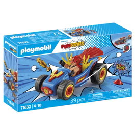 Playmobil Funstars Racing Luchador - Set de Figurine avec Kart, Trophée et Écudo