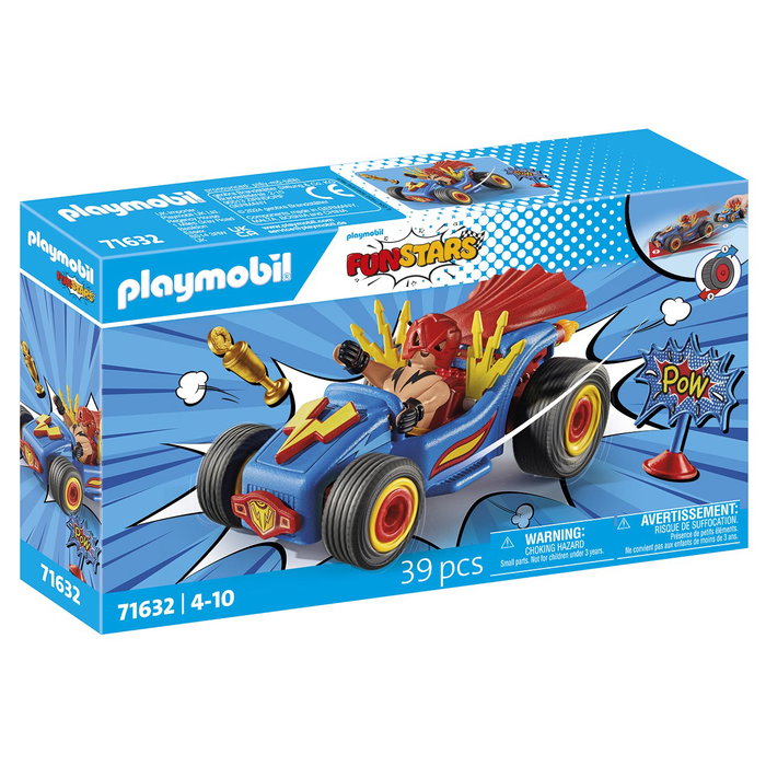 Playmobil Funstars Racing Luchador - Set de Figurine avec Kart, Trophée et Écudo Playmobil Funstars Racing Luchador - Set de Figurine avec Kart, Trophée et Écudo