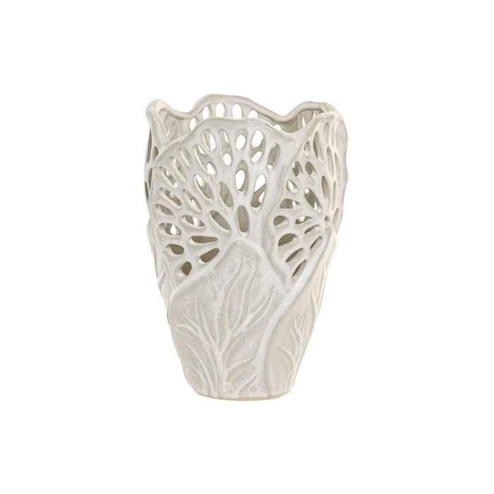 Vase Home ESPRIT Blanc Céramique Feuille d'une plante 18 x 18 x 25 cm Vase Home ESPRIT Blanc Céramique Feuille d'une plante 18 x 18 x 25 cm