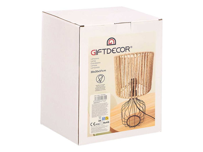 Giftdecor Lampe de table Tulipa en métal et papier 20x28x20 cm noir et naturel E27 (Set de 4) Giftdecor Lampe de table Tulipa en métal et papier 20x28x20 cm noir et naturel E27 (Set de 4)