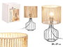 Giftdecor Lampe de table Tulipa en métal et papier 20x28x20 cm noir et naturel E27 (Set de 4)