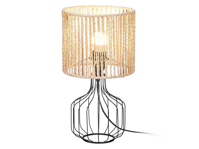 Giftdecor Lampe de table Tulipa en métal et papier 20x28x20 cm noir et naturel E27 (Set de 4) Giftdecor Lampe de table Tulipa en métal et papier 20x28x20 cm noir et naturel E27 (Set de 4)