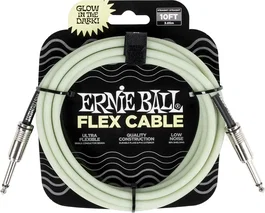Ernie Ball Câble d'Instrument Flex Jack-Jack 3 m - Fosforescente