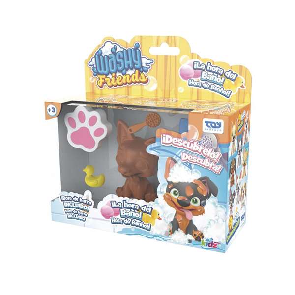 Toy Partner Washy Friends - Figurine de chien heure du bain, collection de 9 modèles à découvrir, jeu pour enfants dès 3 ans
