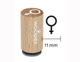 Woodies Mini Sceau en Bois et Caoutchouc Symbole Fille 15x25mm